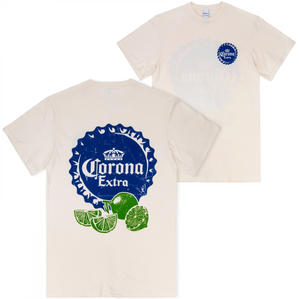 901678-xlarge  Limes Bottle Cap Front & Back Logo T-Shirt, White - Extra Large