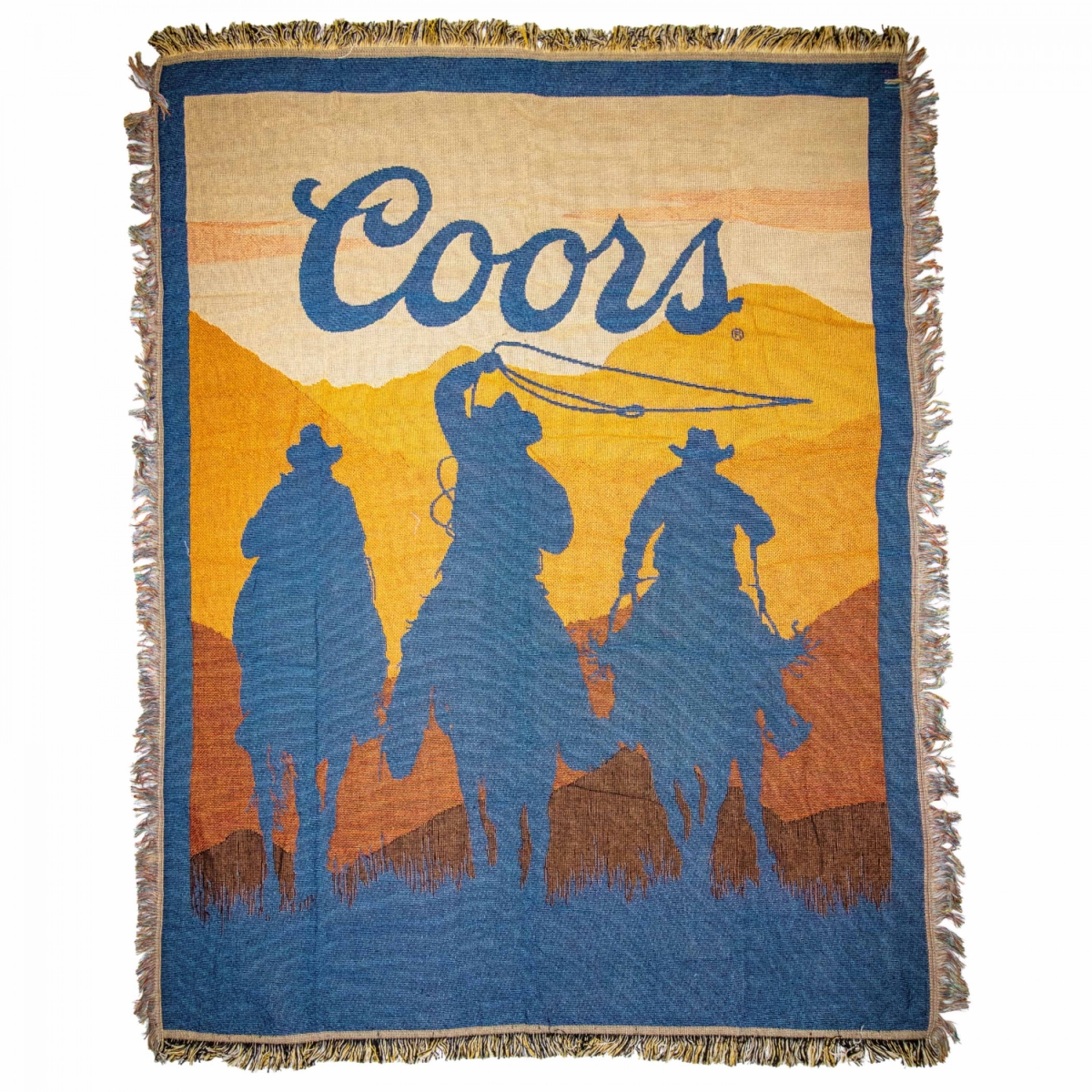 905753  Banquet Riding At Sunset Jacquard Blanket, Multi Color