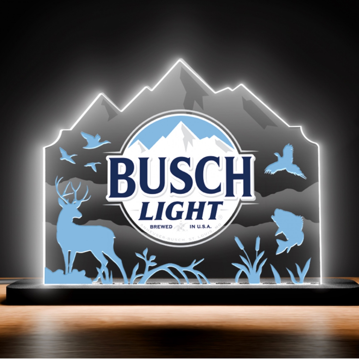 908569 Wildlife & Mountains Desk Lamp, Multi Color