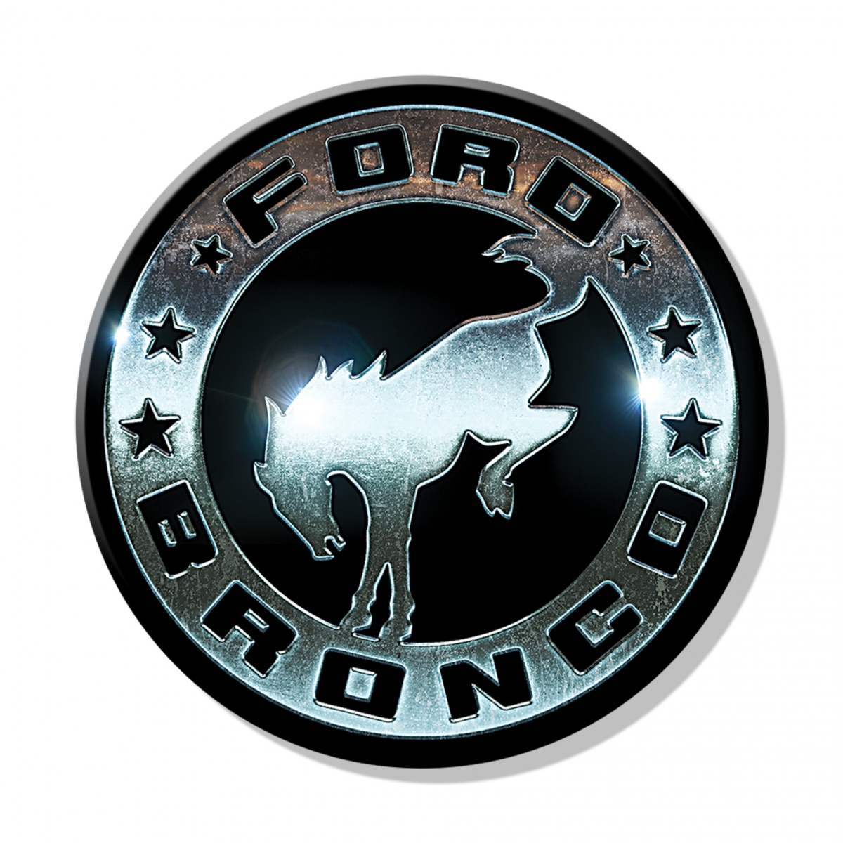 908567 3 in.  Bronco decal Round Magnet, Multi Color