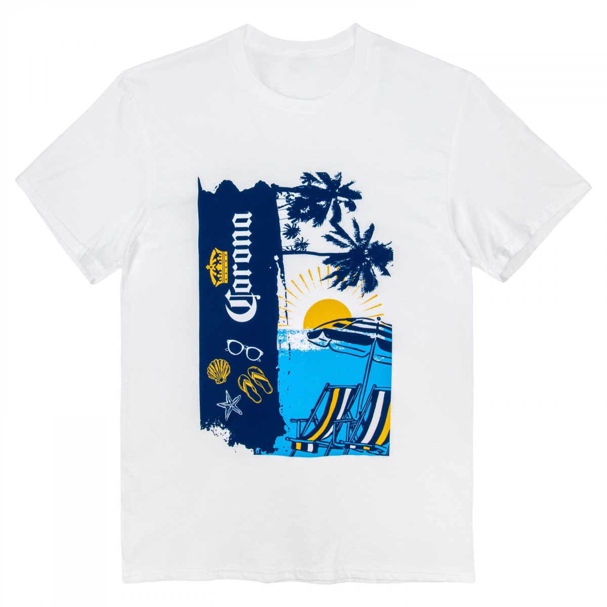 903061-medium Corona Summer La Playa Awaits T-Shirt, White - Medium