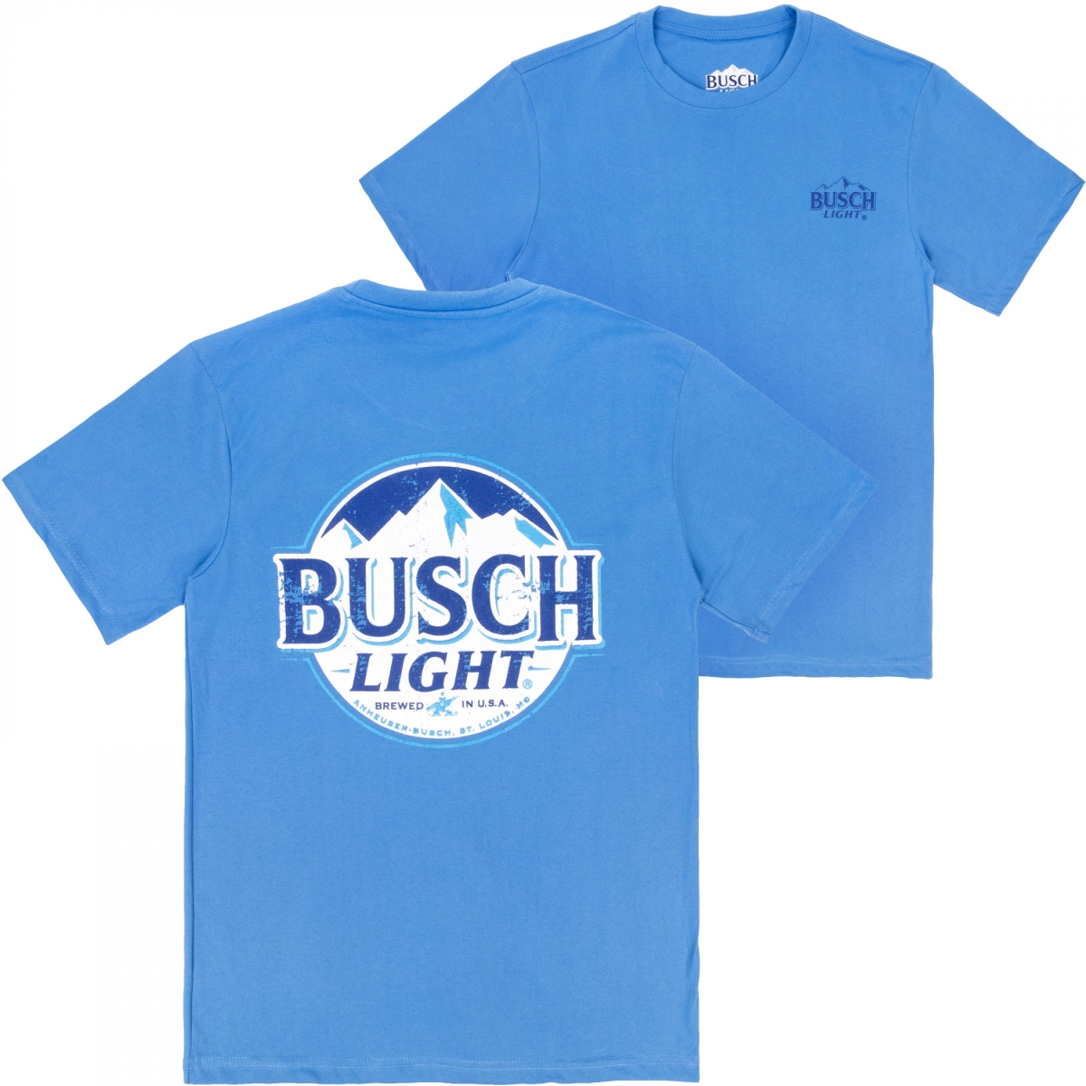 901532-medium  Classic Distressed Logo Front & Back Print T-Shirt, Blue - Medium