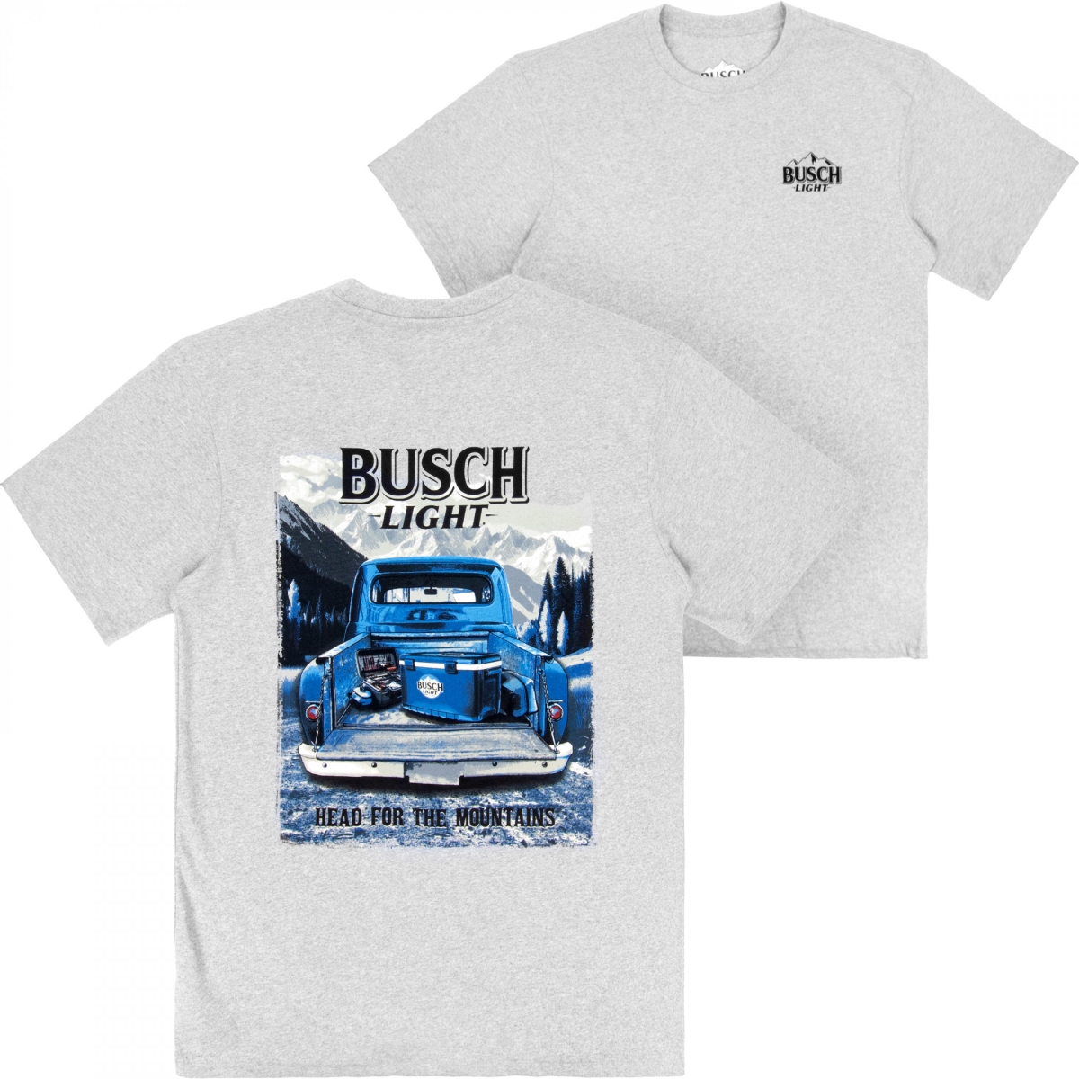 901525-large  Mountain Trucking Front & Back Print T-Shirt, Gray - Large