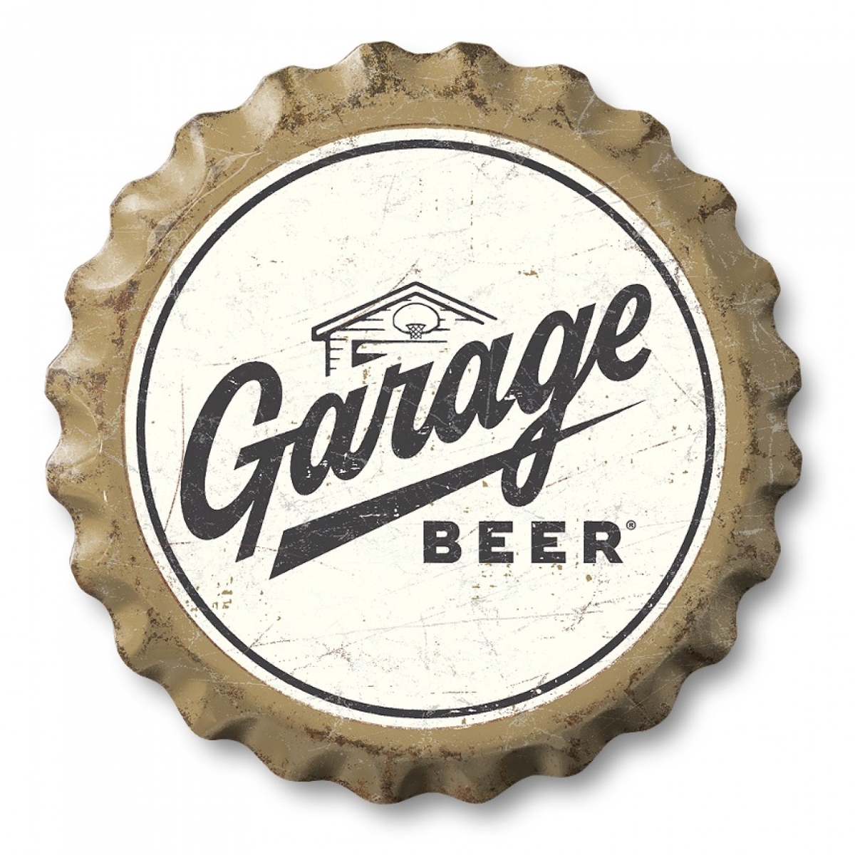 908555 18 in. Bottle Cap Tin Sign, Multi Color