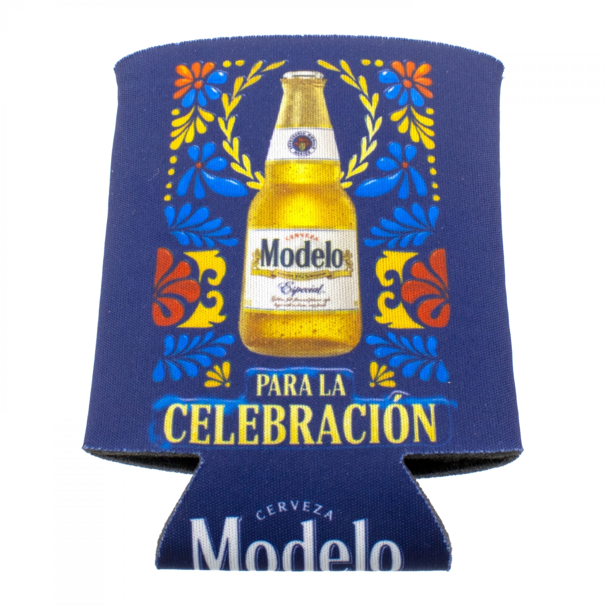 903103 Modelo Floral Patterned Can Cooler, Blue
