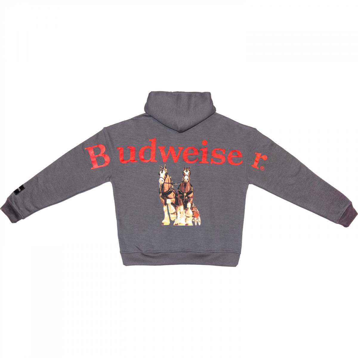 905426-medium  Clydesdale Gray Front & Back Print Drop-Shoulder Hoodie - Medium