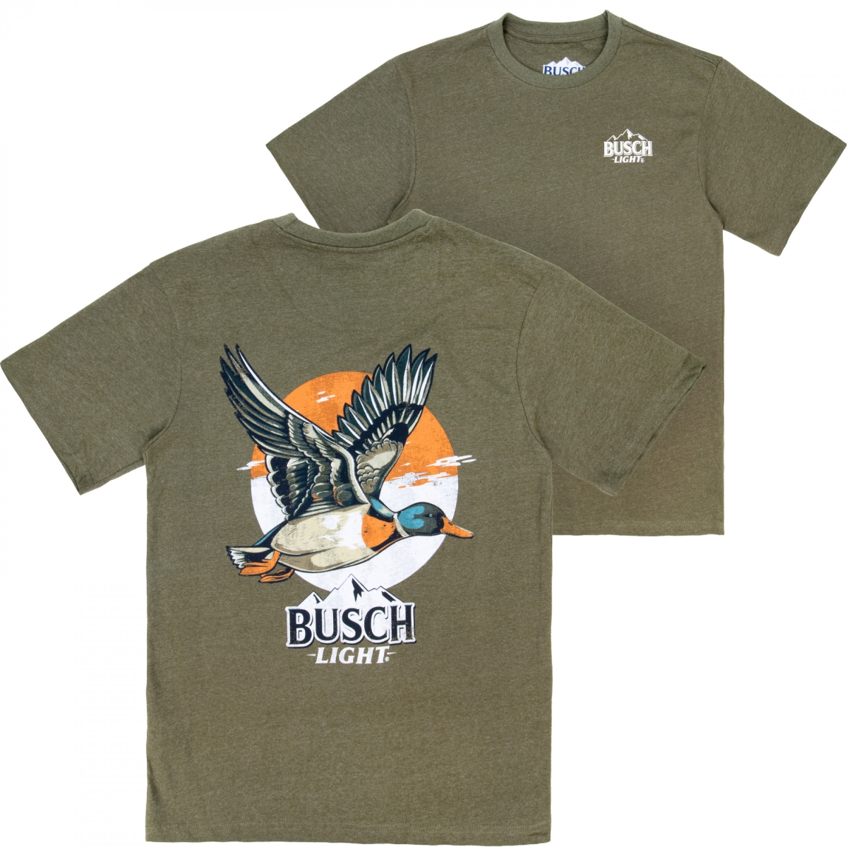 901539-medium  Sunset Mallard Front & Back Print T-Shirt, Green - Medium