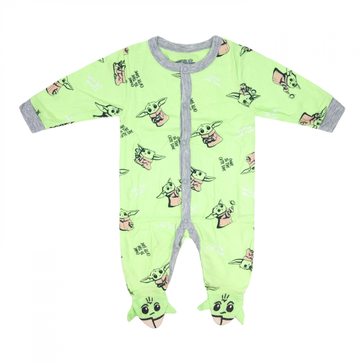 908829-6-9months The Mandalorian Grogu All Over Print Infant Footed Pajamas - 6-9 Months