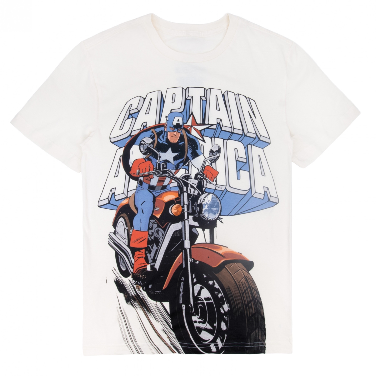 911088-xlarge Mens Motorcycle Graphic Short Sleeve T-Shirt, White - Extra Large