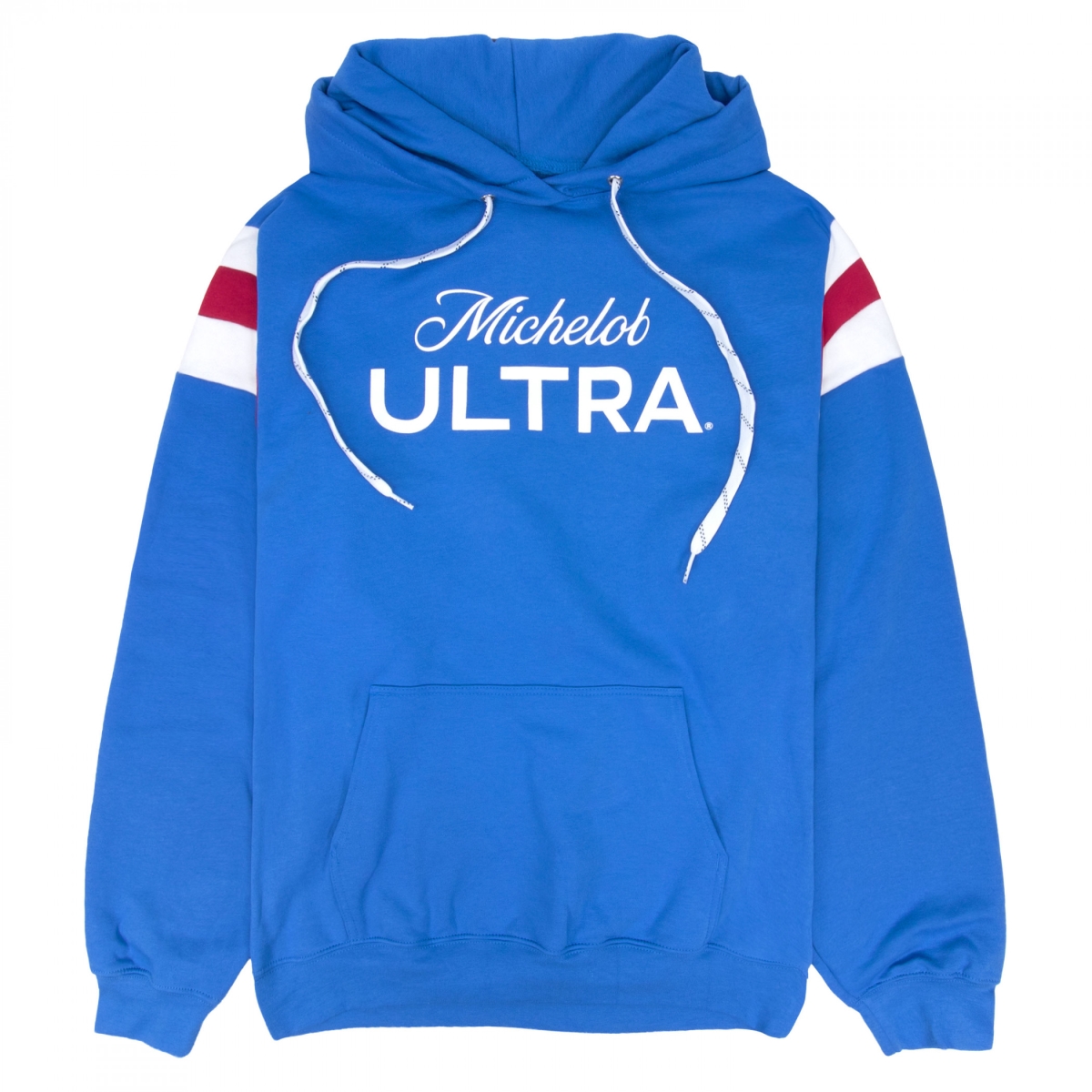 910041-medium Ultra Logo Striped Pullover Hoodie, Blue - Medium