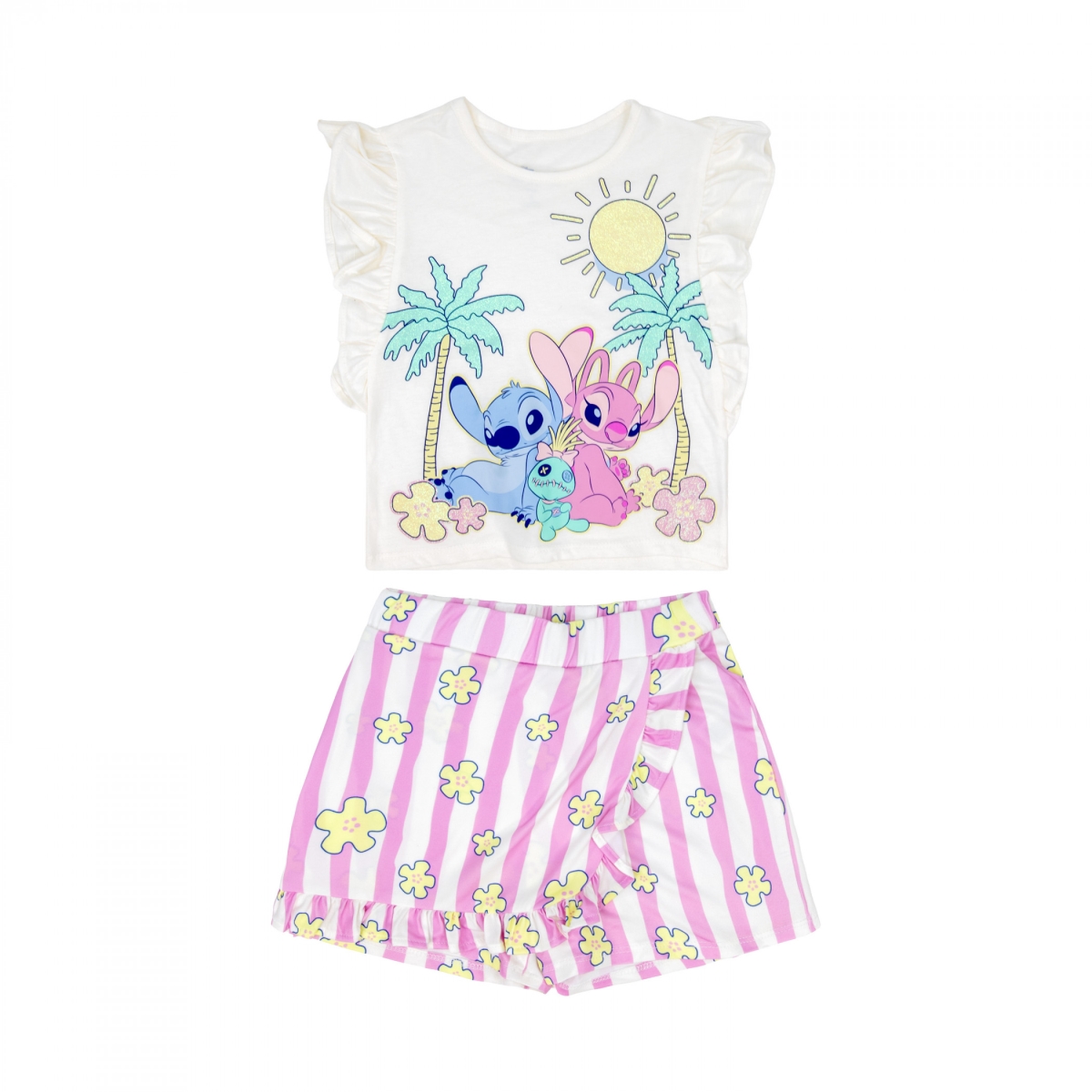 902067-girls6x Striped Scooter & Skirt Girls Set - Size 6X - 2 Piece