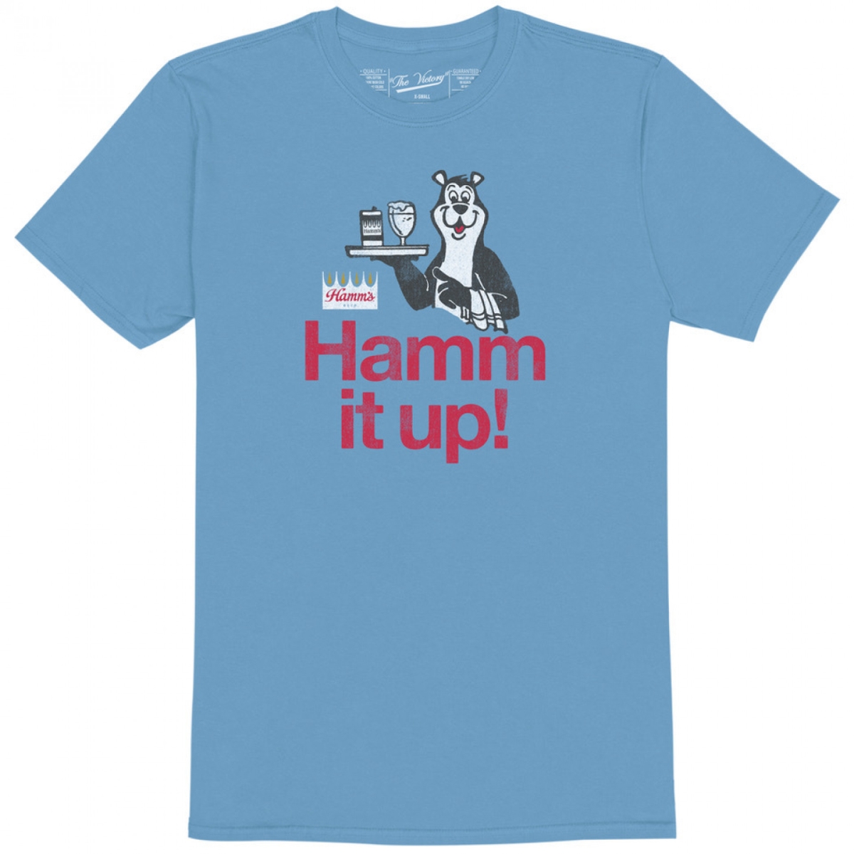 909796-xlarge Bear Hamm It Up Waiter Solid Blue Colorway Short Sleeve T-Shirt - Extra Large