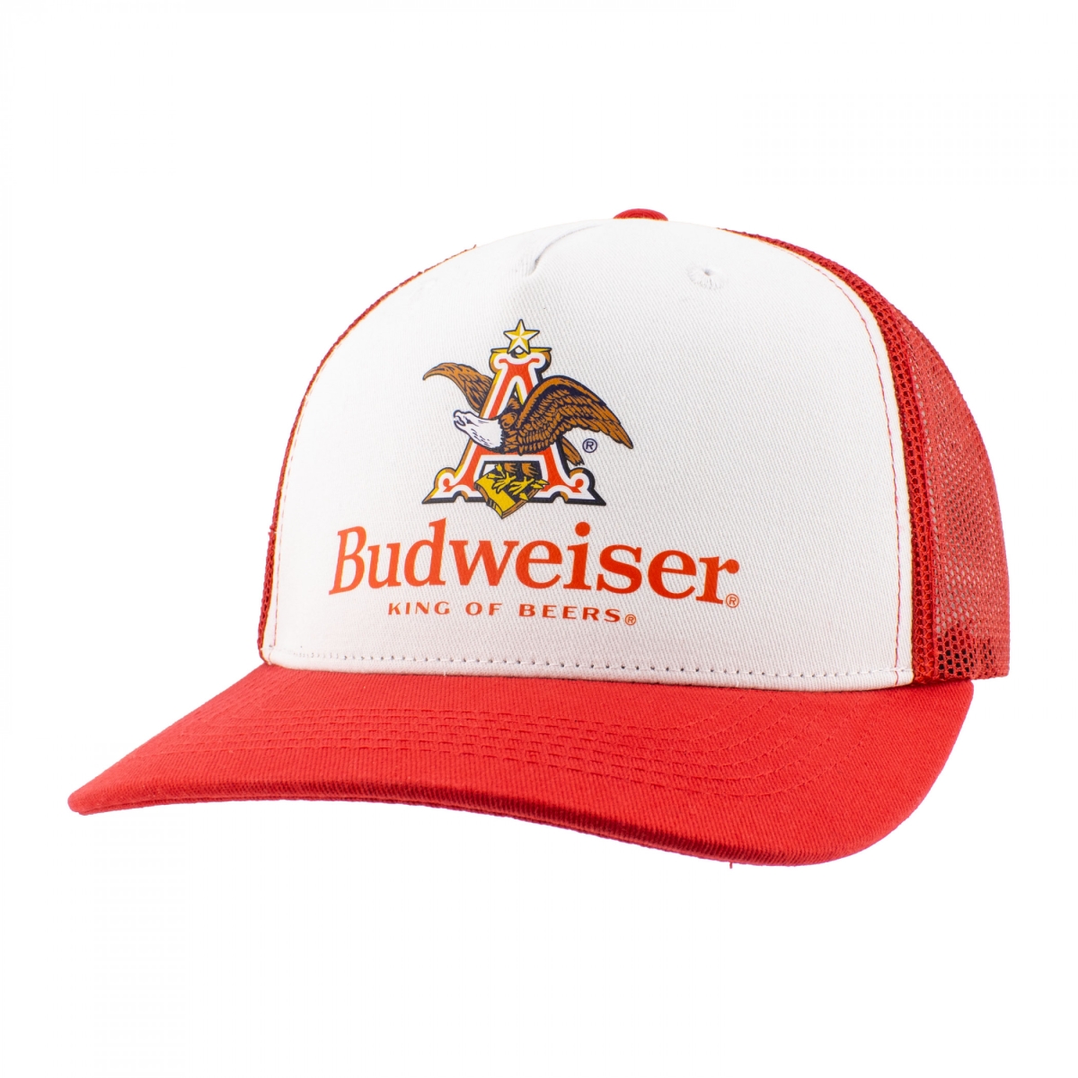 904345 King of Beers Bald Eagle Logo Adjustable Snapback Hat, Red & White