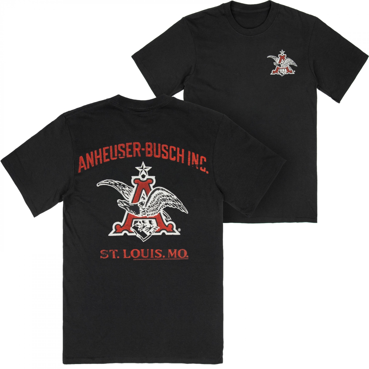 909435-medium Anheuser Busch Classic Logo Enzyme Washed Premium T-Shirt by Junk Food - Medium