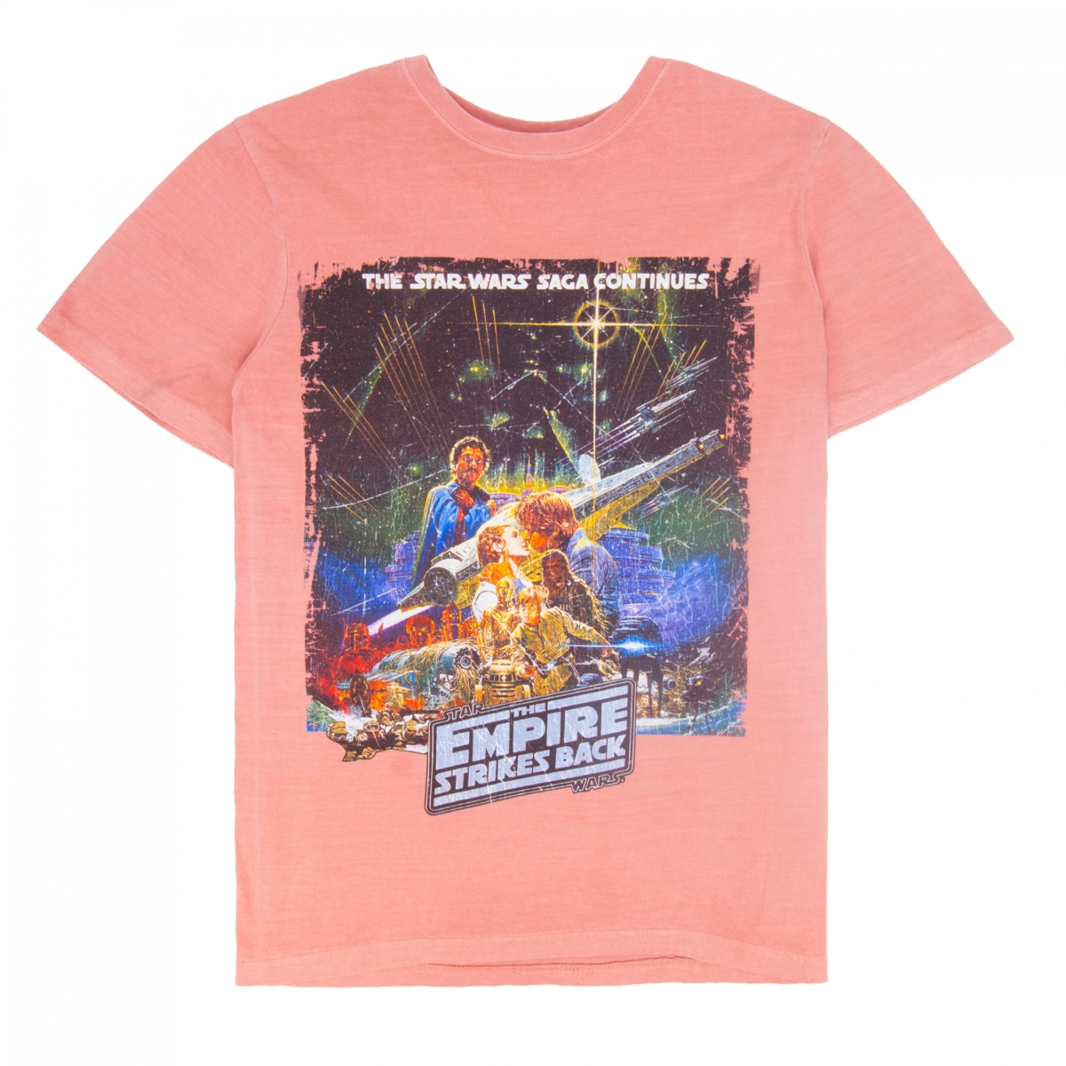 911317-xlarge Empire Strikes Back - The Saga Continues Pink Stone Washed Short Sleeve T-Shirt - Extra Large