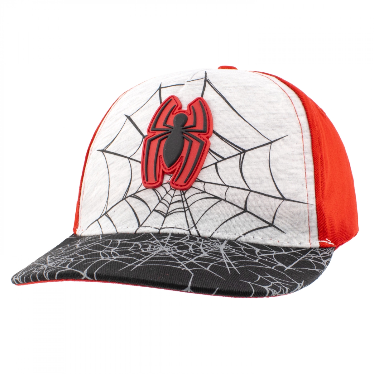 906561 Web Logo Youth Adjustable Hat, White & Red