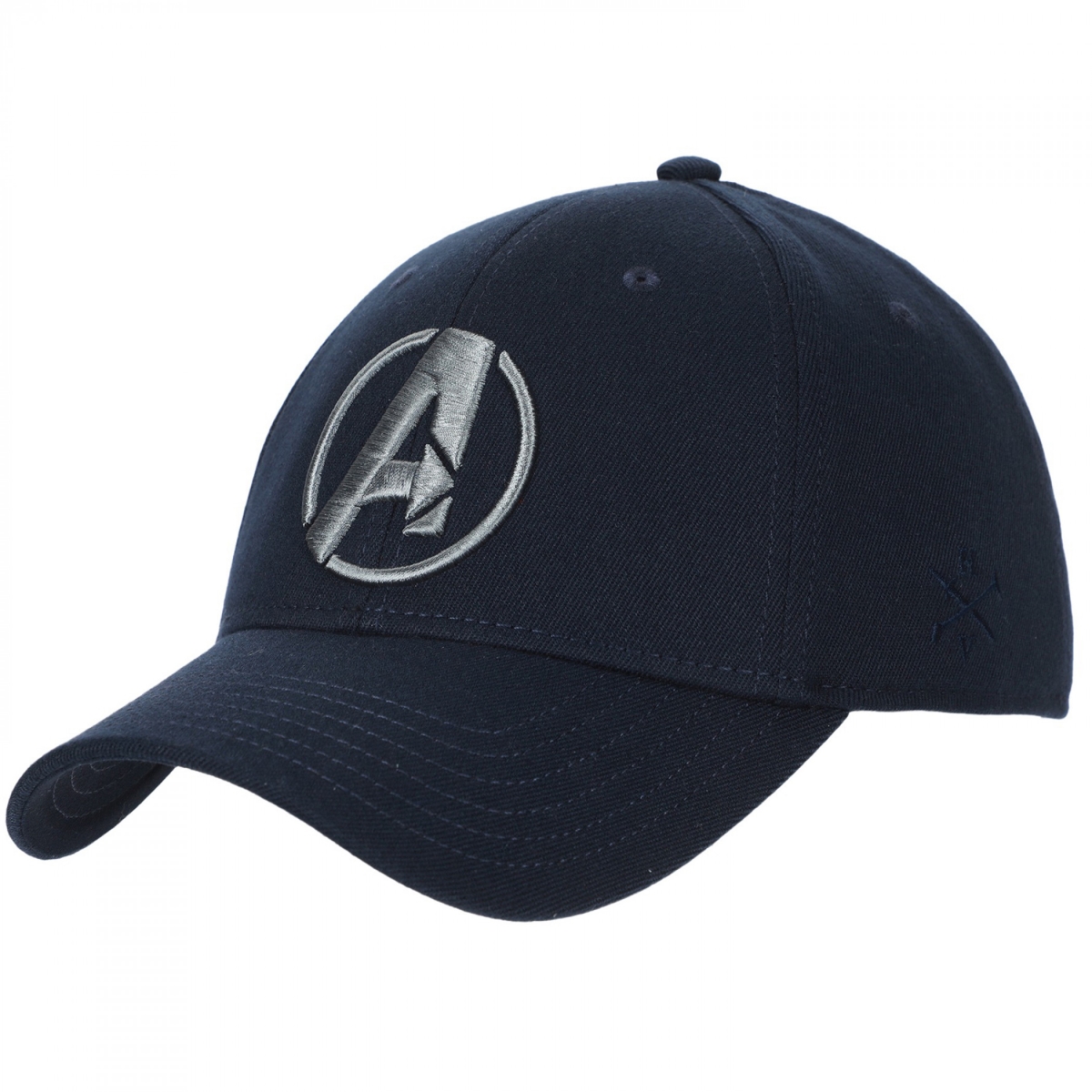 905836 Embroidered Logo Navy Flex Fit Structured Mid-Profile Hat