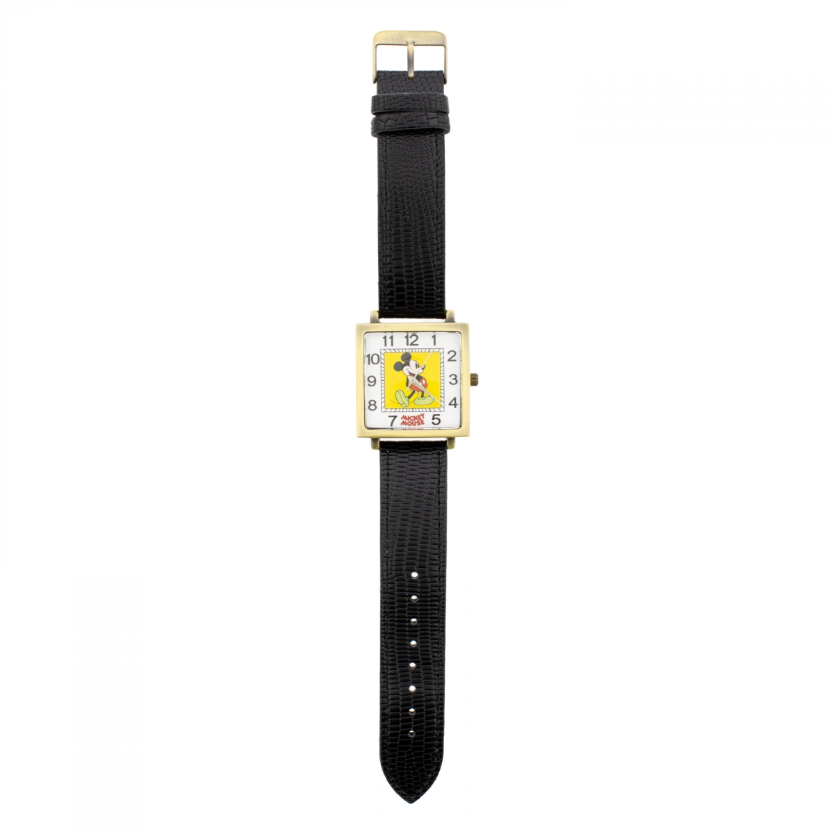 905451 Rectangle Face Analog Watch with Black Band