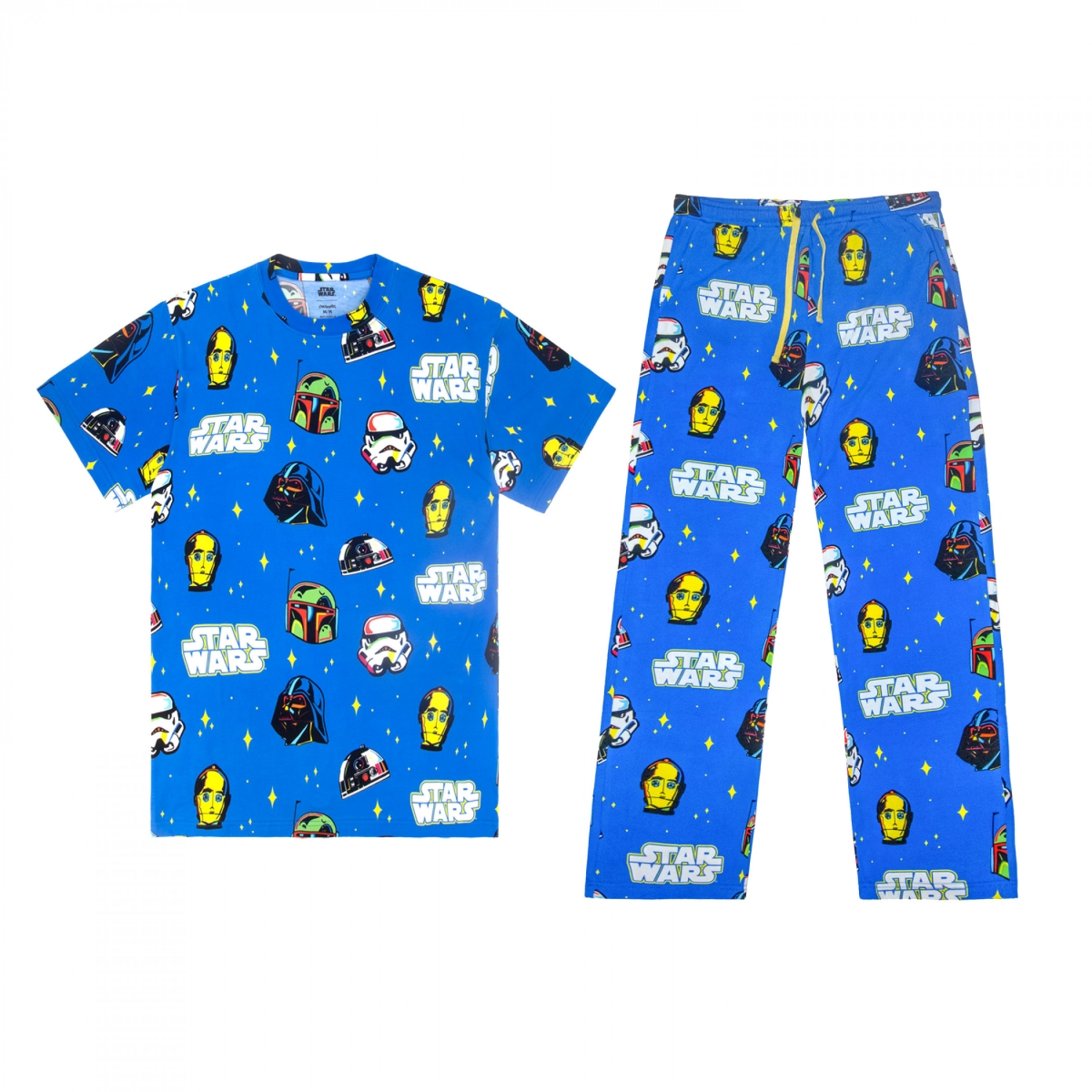 904938-small Blue Retro Pajama Set - Small - 2 Piece