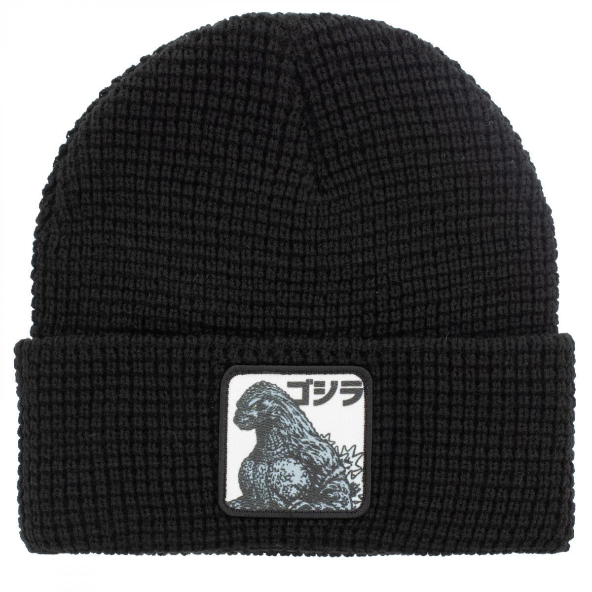 901134 Katakana Waffle Knit Acrylic Cuffed Beanie