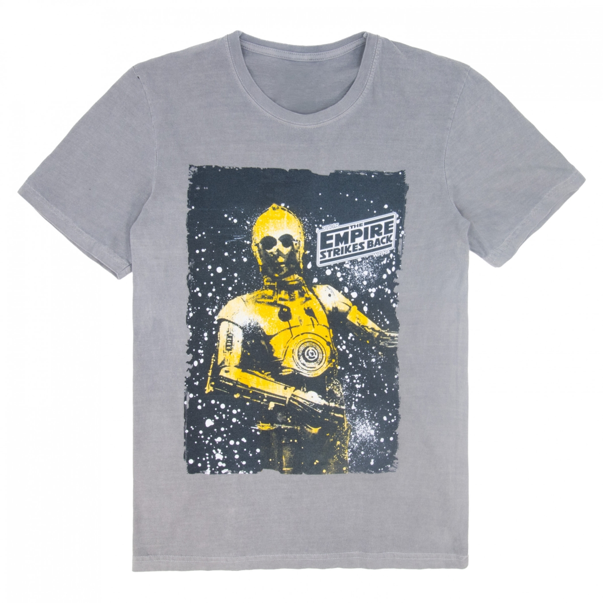 911310-medium Empire Strikes Back C3PO Stone Wash Short Sleeve T-Shirt - Medium