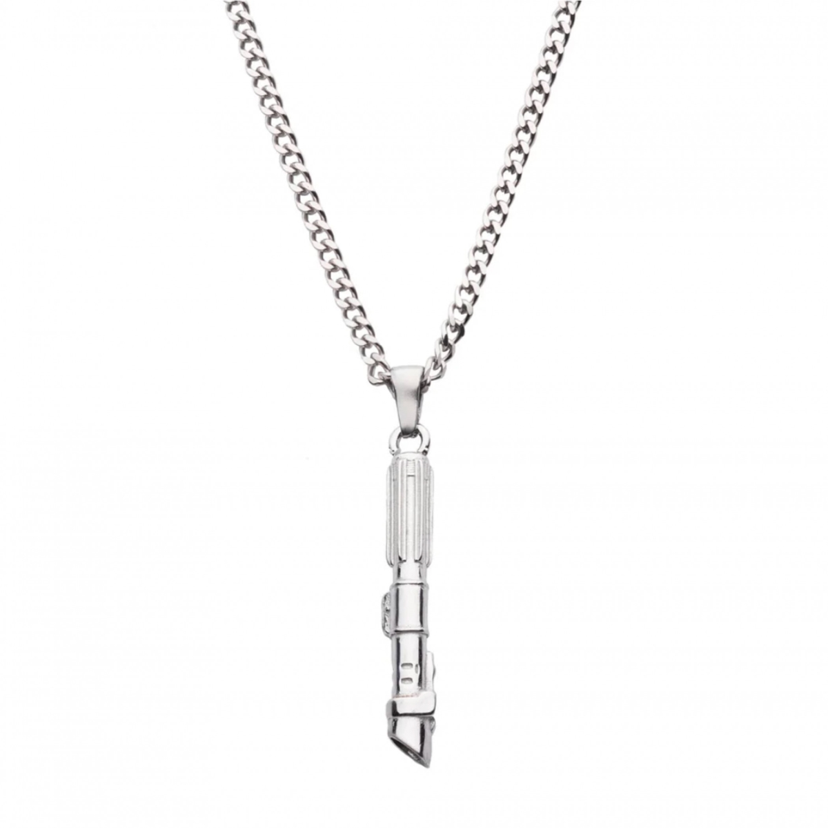 912308 Obi-Wan Kenobis 3D Darth Vader Lightsaber Handle Necklace, Silver