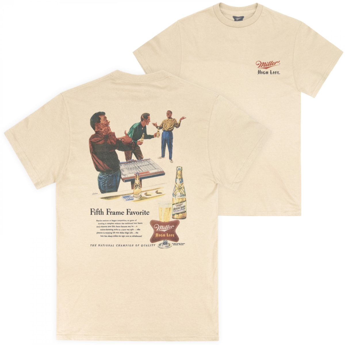 905586-large Fifth Frame Favorite Front Back Bowling Vintage Ad Short Sleeve T-Shirt - Large