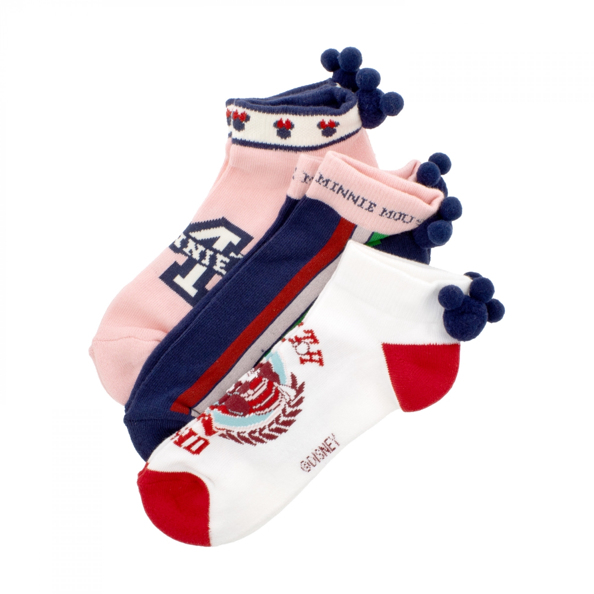 912215 Parade 3-Pair Pack of Ankle Socks with Poms