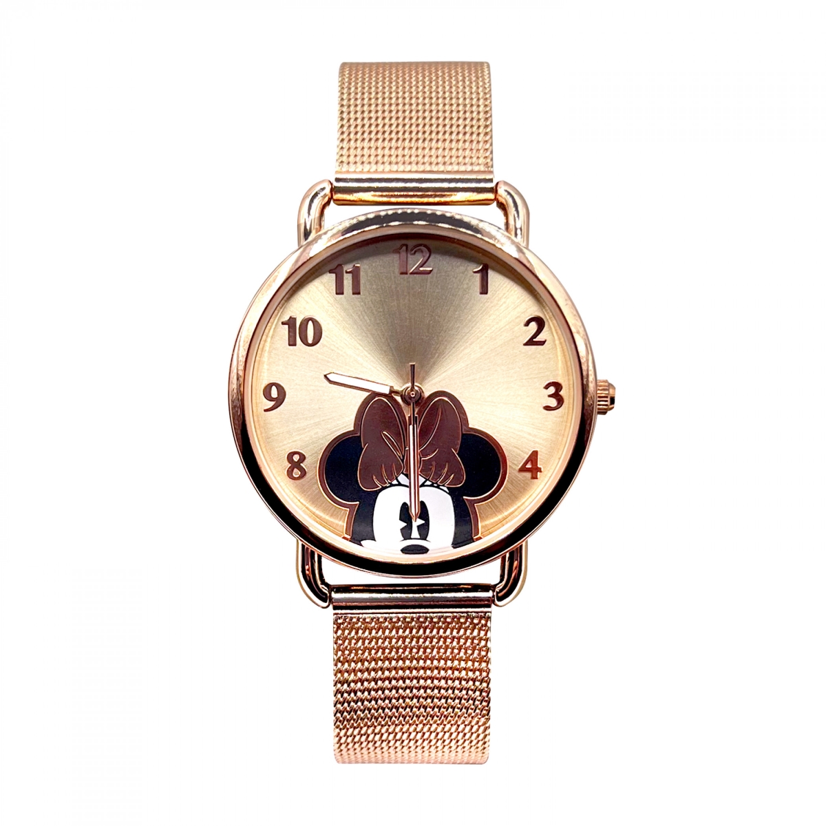 912678 Peeking Retro Art Rose Gold Analog Watch with Mesh Band