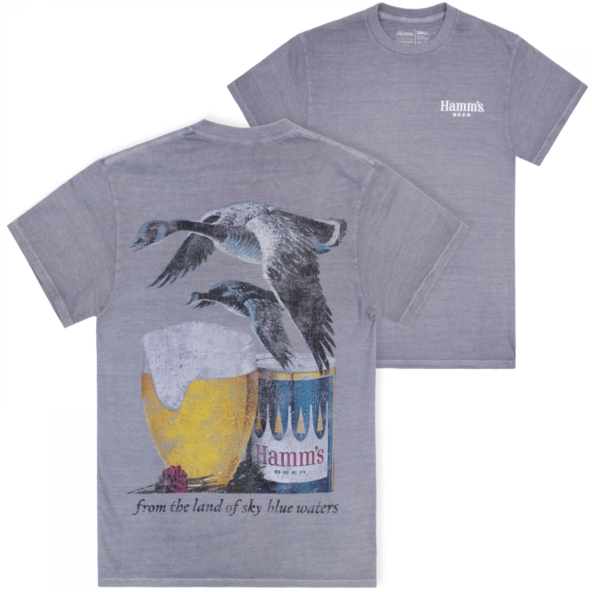 908892-small Beer Vintage Geese Ad Front & Back Print Premium T-Shirt - Small