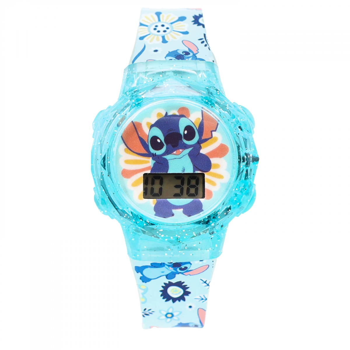 910259 Pastel Blue with Flowers Digital Youth Watch