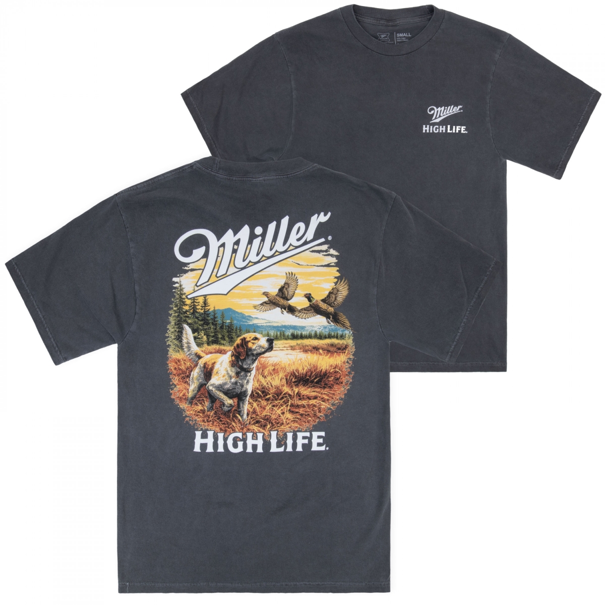 909783-3xlarge Pheasant Chase Front & Back Print T-Shirt - 3XL