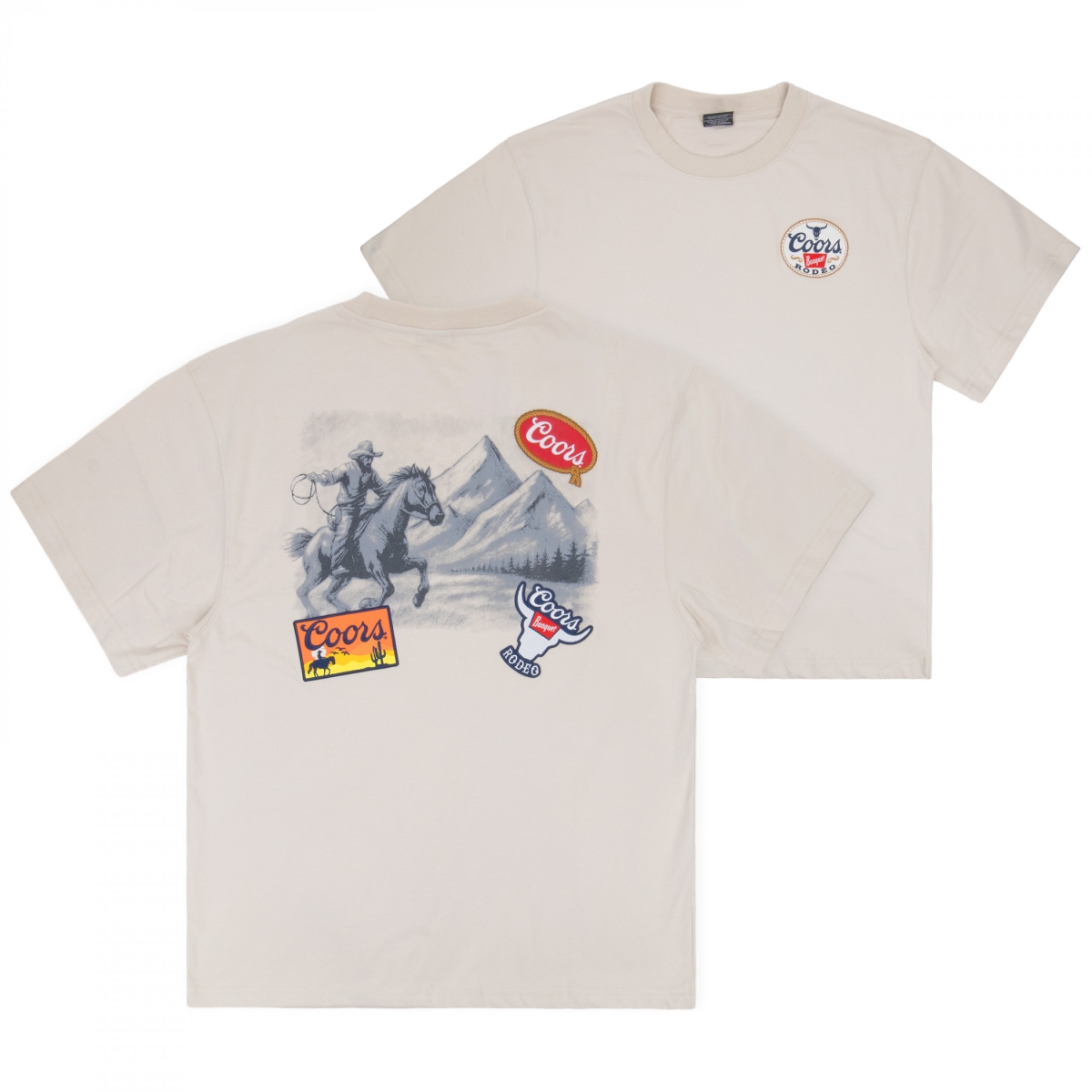 914051-xlarge Rodeo Western Range Front & Back Print T-Shirt with Patches - Extra Large