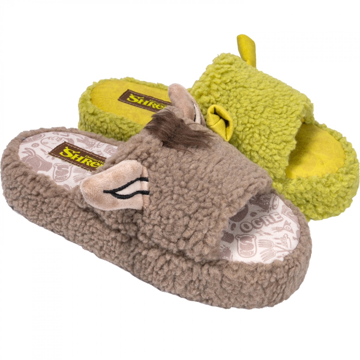 906112-xlarge Donkey Mismatched Unisex Fluffy Platform Slippers- Extra Large - 11-12
