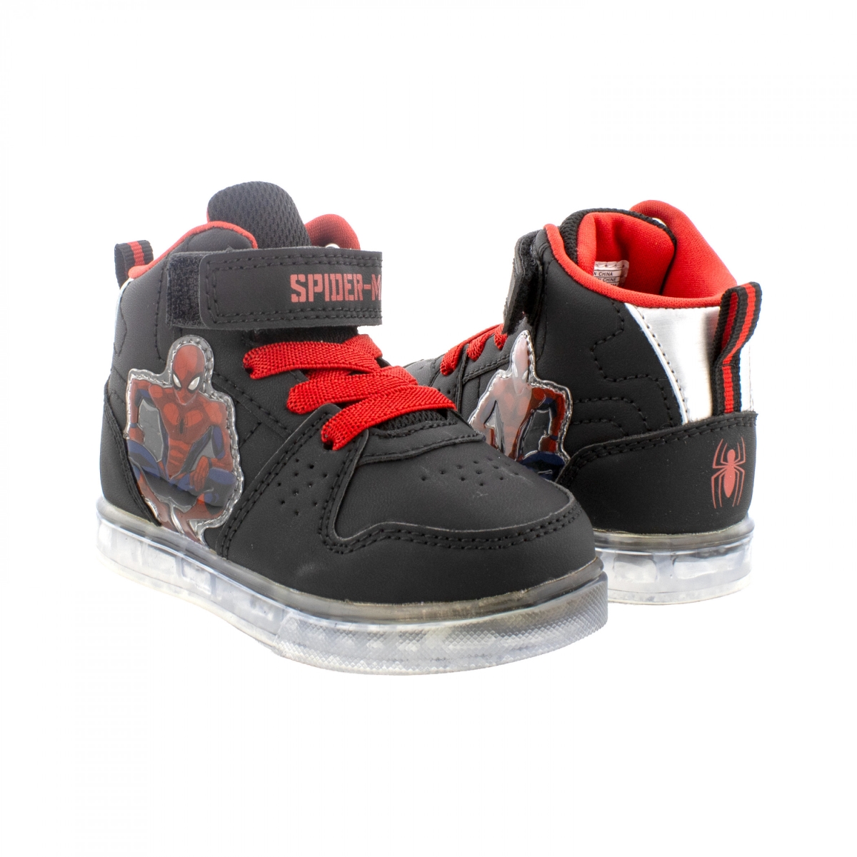912593-size7 Black High Top Light-Up Kids Sneakers - Size 7