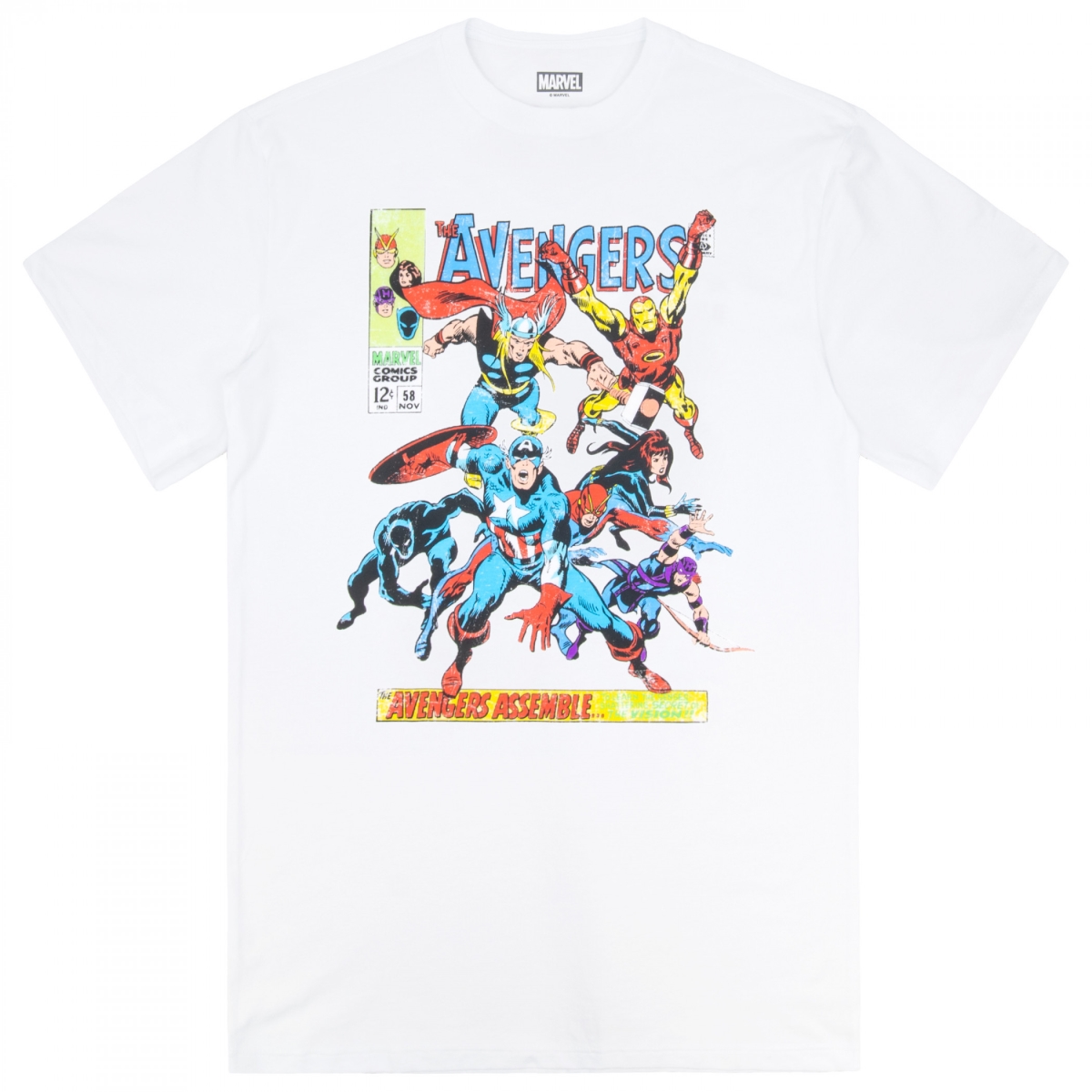 911427-medium Avengers Team Roll Call Vol 58 Comic Cover T-Shirt - Medium