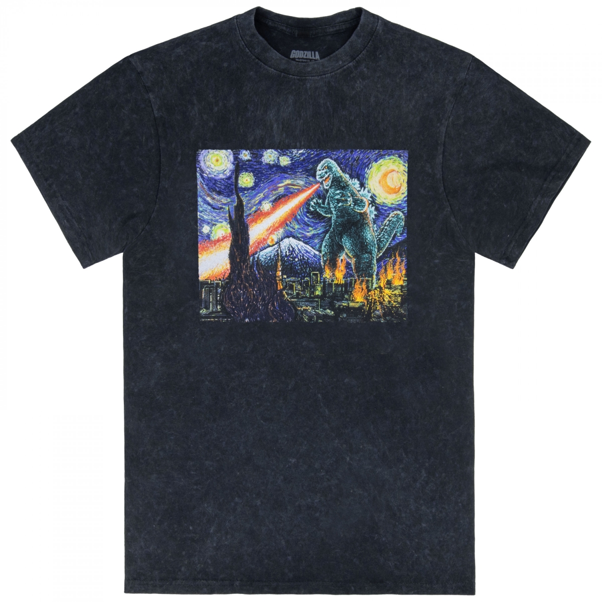 912641-xlarge On a Starry Night on Fire Heavy Weight Premium T-Shirt - Extra Large