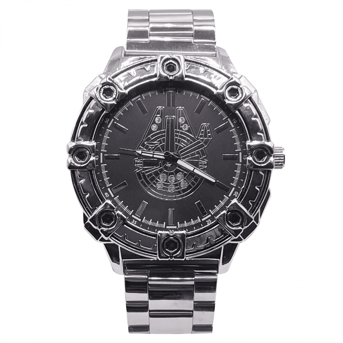 912703 Silver Millennium Falcon Analog Watch with Metal Band