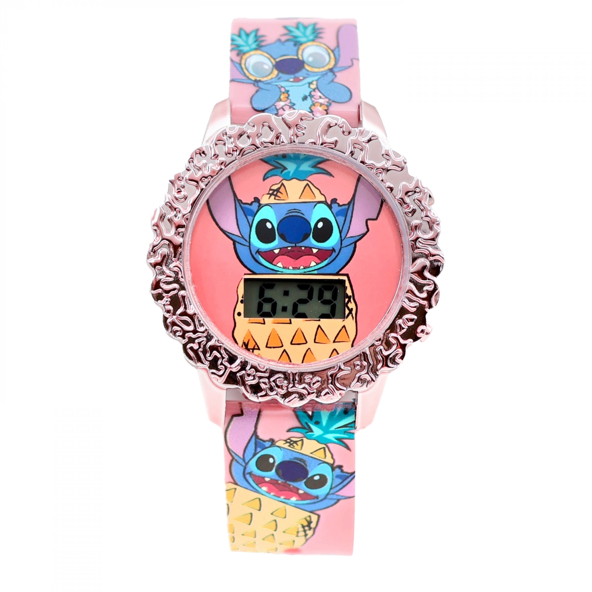 910258 Pineapples Pastel Pink Digital Youth Watch