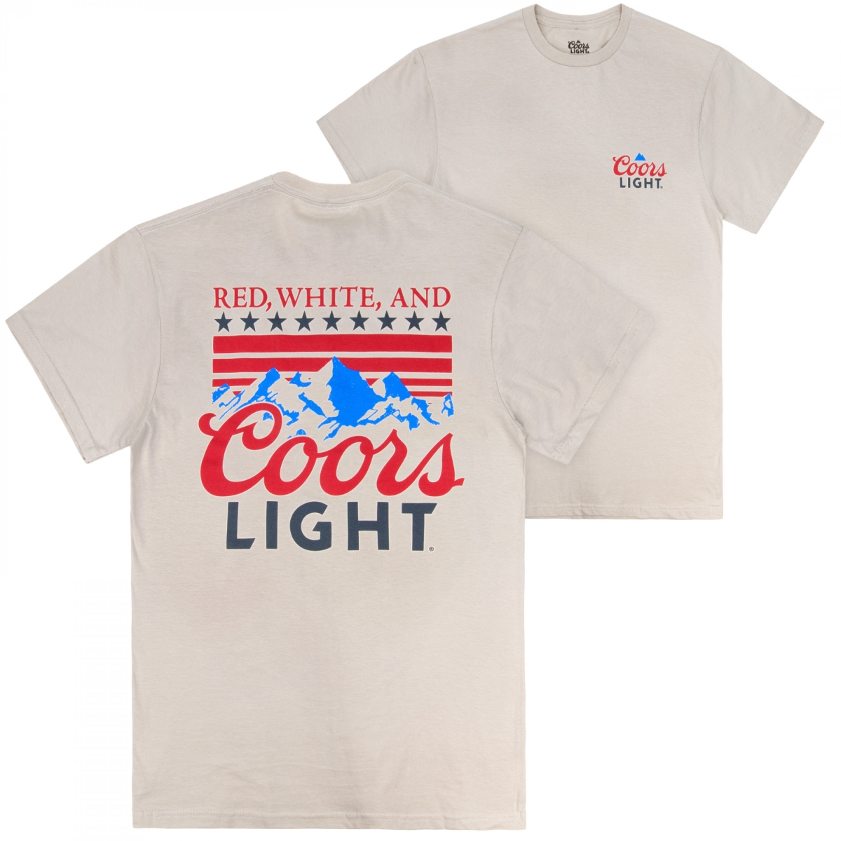 909877-medium Red White &  Light Front & Back Print T-Shirt - Medium