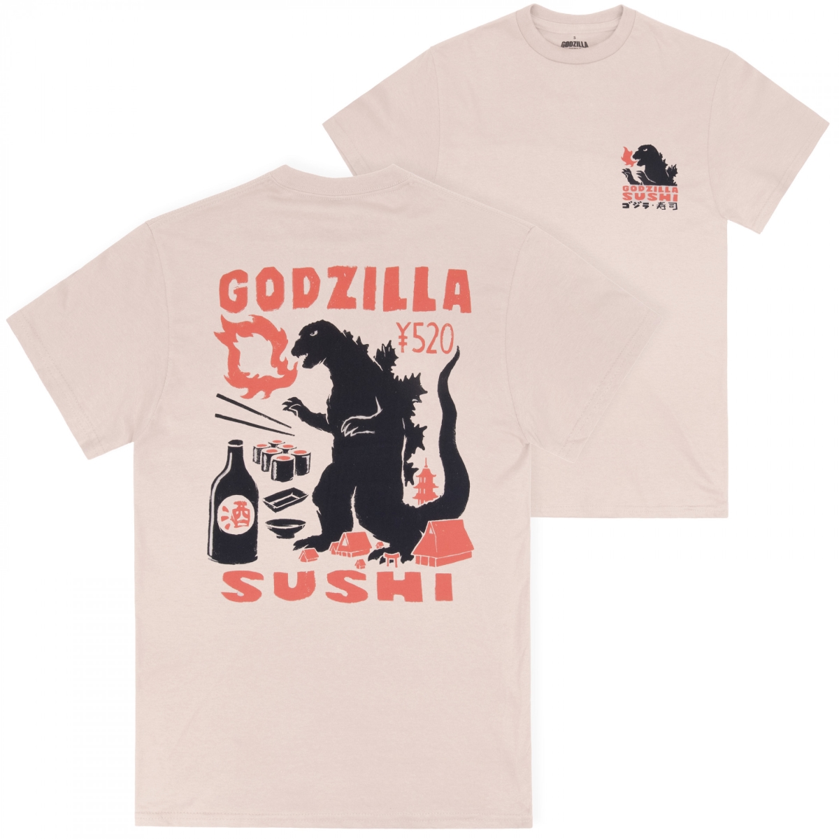 912634-large Sushi Block Print Front & Back Print T-Shirt - Large