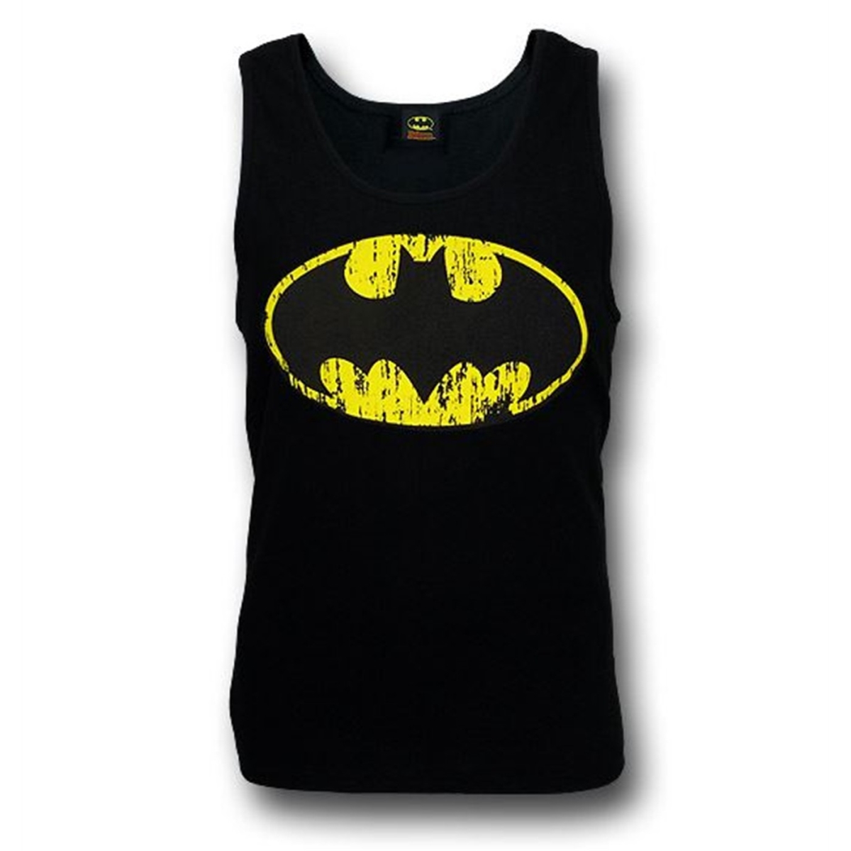 tankbatblksymdstXXL  Distressed Symbol Black Mens Tank Top - 2XL
