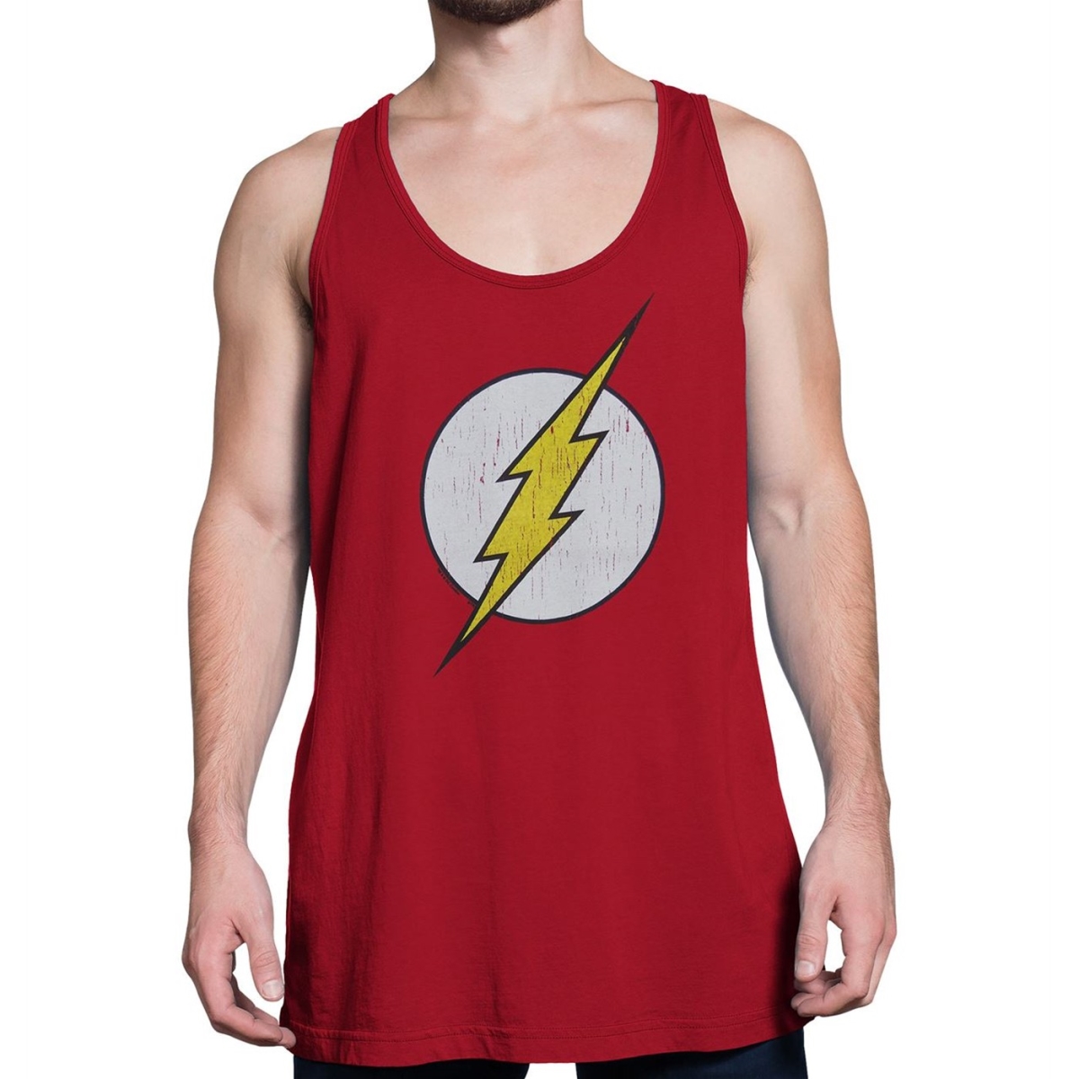 Distressed Symbol Red Mens Tank Top - 2XL