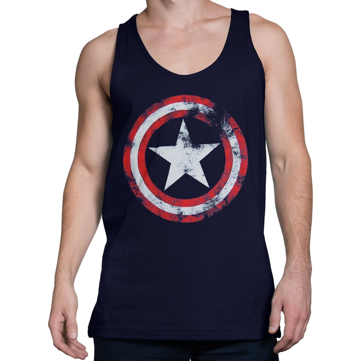 Distressed Navy Blue Tank Top - Large