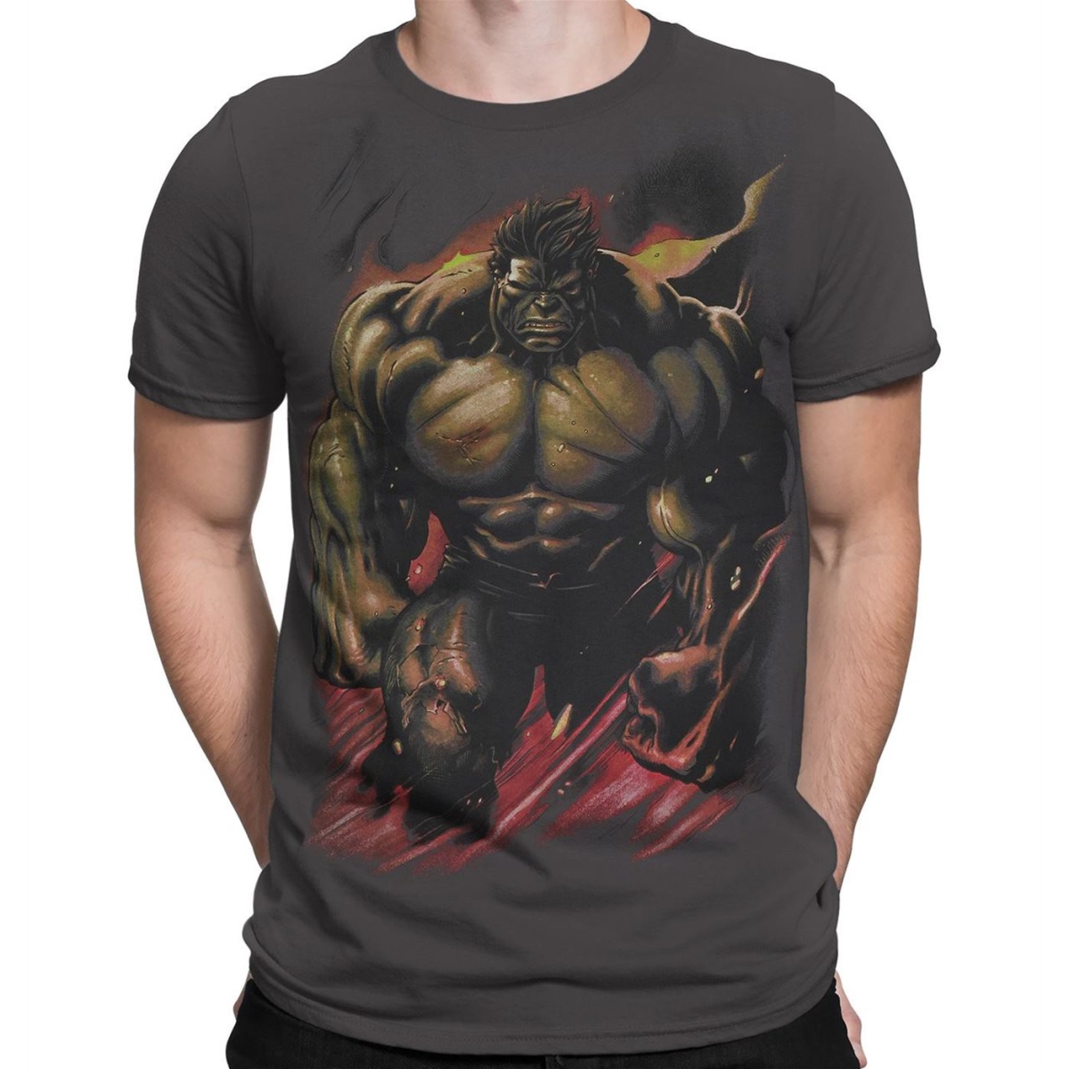 Hulk Smoldering Mens T-Shirt - Large