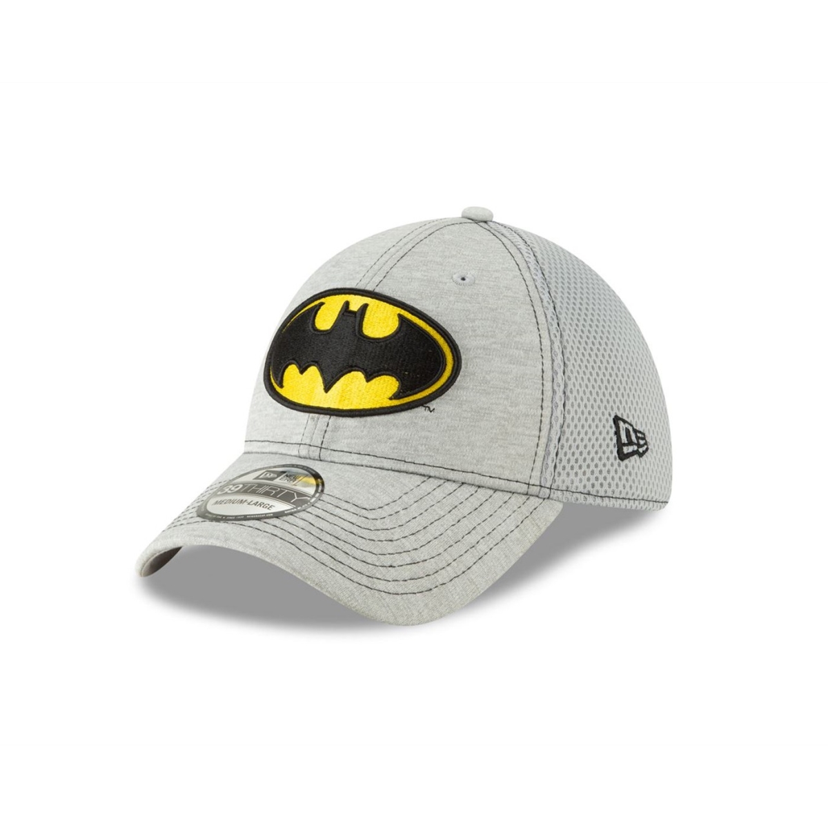 Picture of Batman 111503-m-l-Medium-Large Batman Classic Logo Grey New Era 39 Thirty Fitted Hat - Medium & Large
