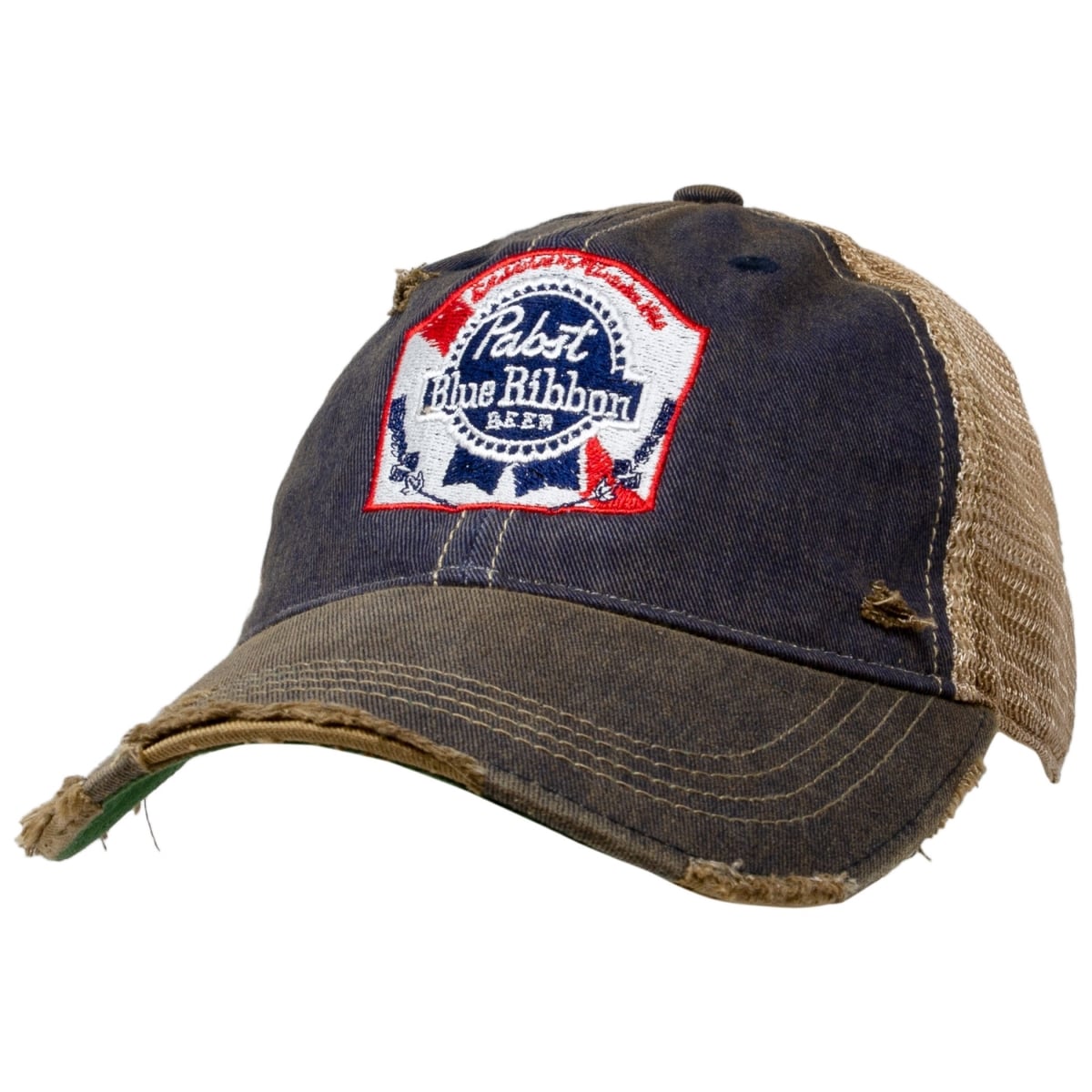 Brown Retro Brand Distressed PBR Trucker Hat