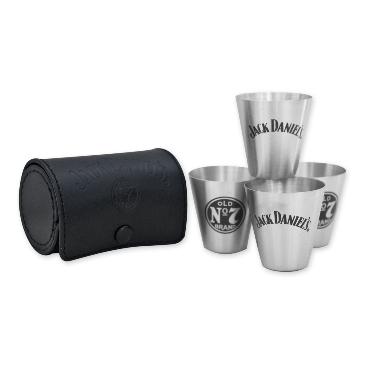 Picture of Jack Daniels 21749 Jack Daniels Four Piece Shot Glass Travel Kit