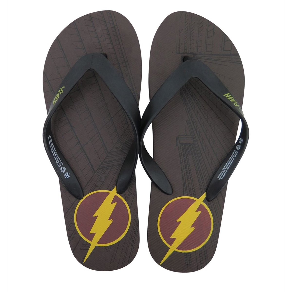 Picture of Flash footflshsymflipflops-l-Size 11-12 Flash Men Symbol Flip Flops Slippers - Size 11-12