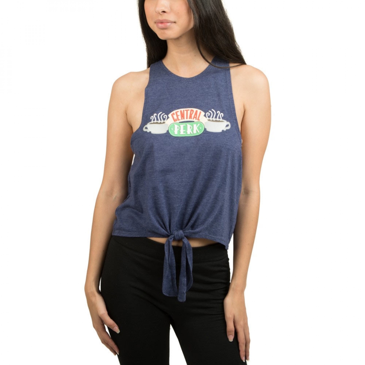 799296-M  Central Perk Tie Front Tank Top - Medium